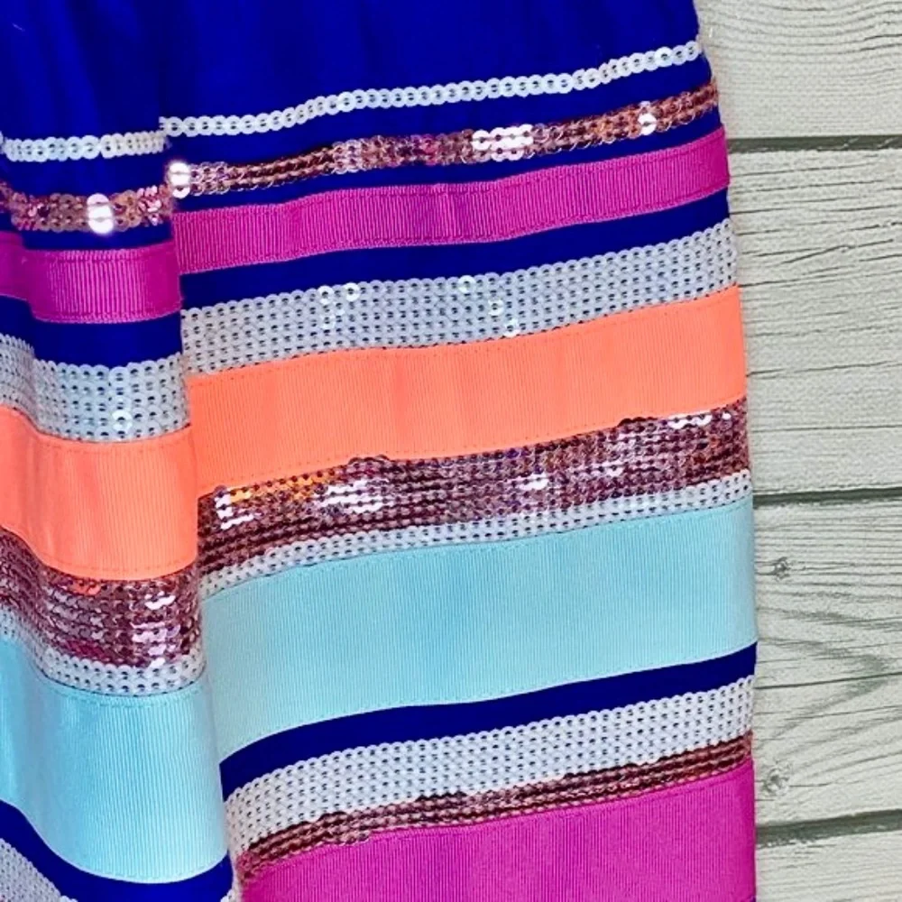 Gymboree royal blue sequin stripe dress